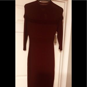 Eva Mendes Burgundy Dress w/ Fringe